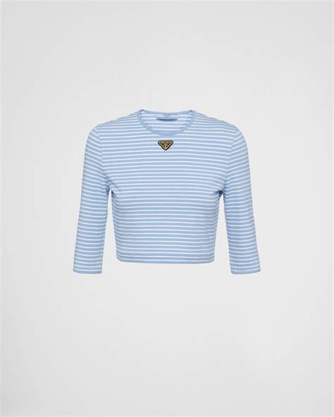 Sky Blue/white Striped Jersey Top 